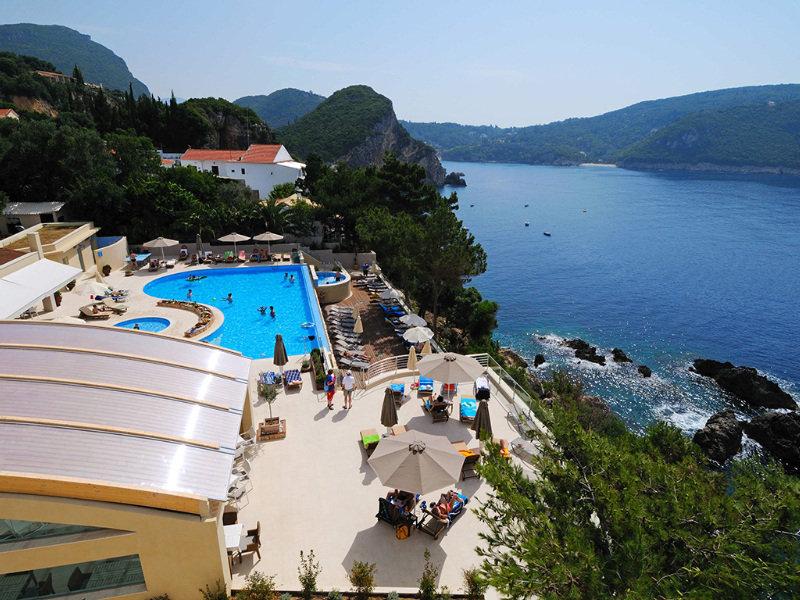 Akrotiri Beach Resort Hotel - Adult Friendly Paleokastritsa Luaran gambar View of the resort