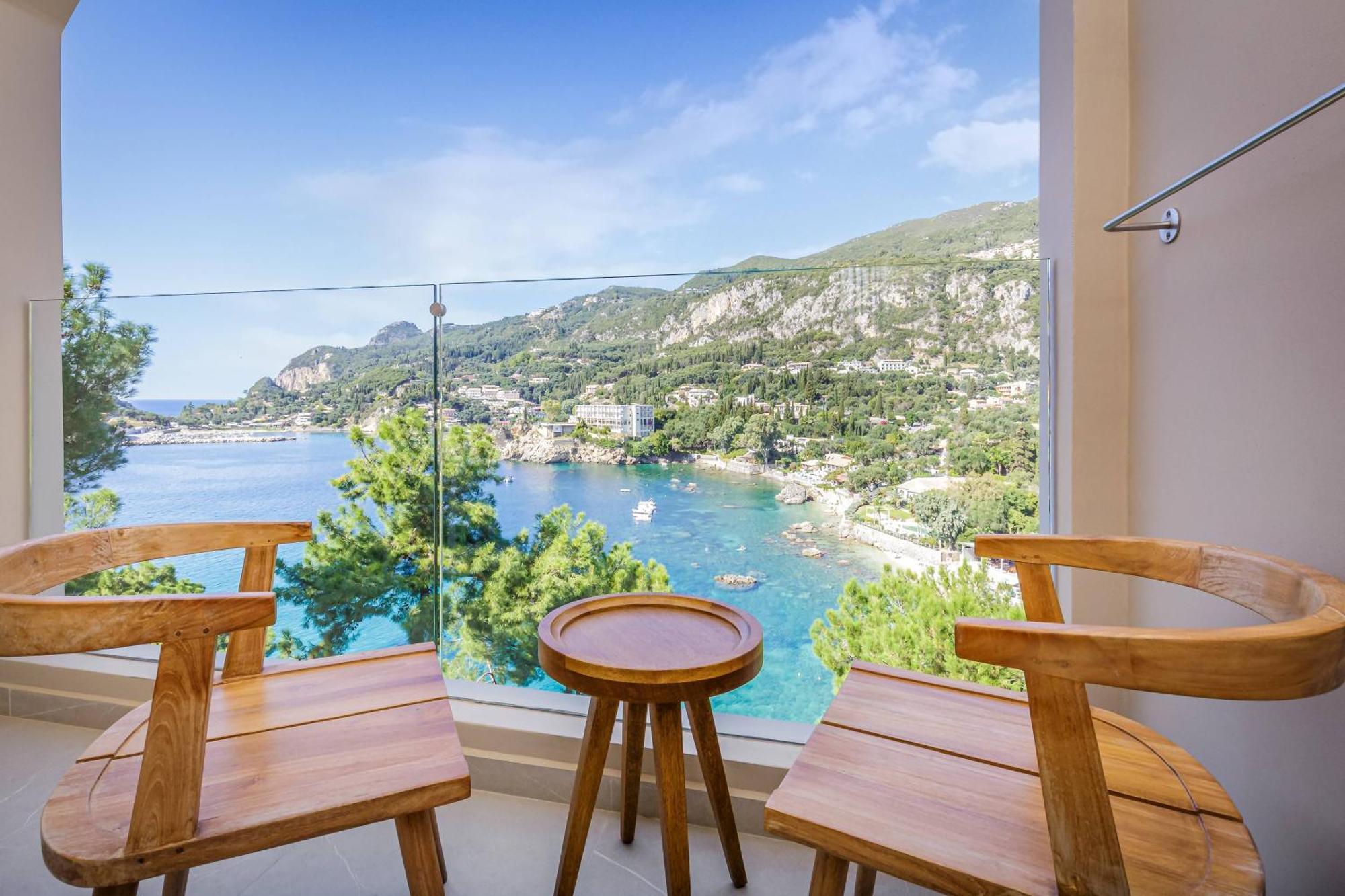 Akrotiri Beach Resort Hotel - Adult Friendly Paleokastritsa Luaran gambar View from the balcony of a hotel room